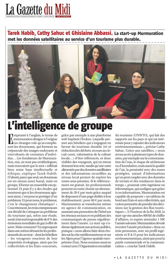 Article La Gazette du Midi, Murmuration, ©La Gazette du Midi