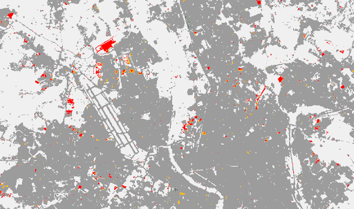 Evolution of land artificialisation in Toulouse, between 2015 and 2018