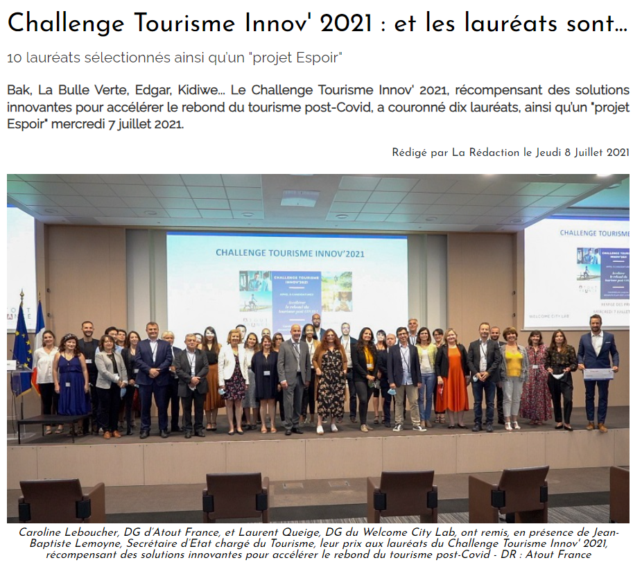 Challenge Tourisme Innov' 2021: And the winners are...