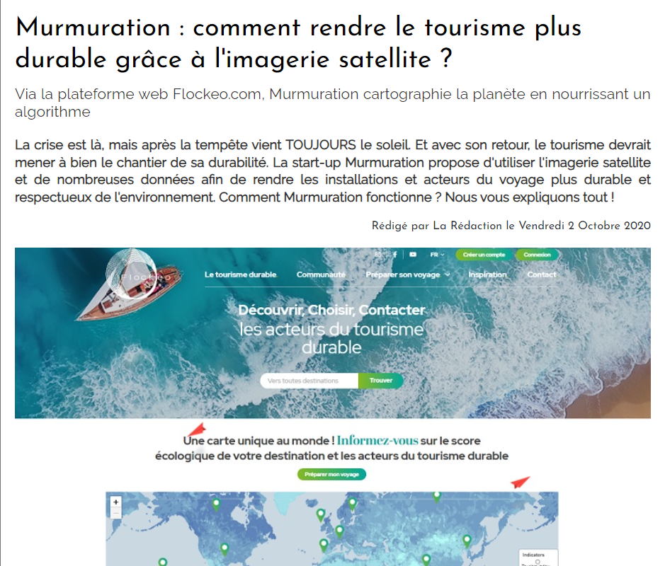 Murmuration: How to make tourism more sustainable through satellite imagery?