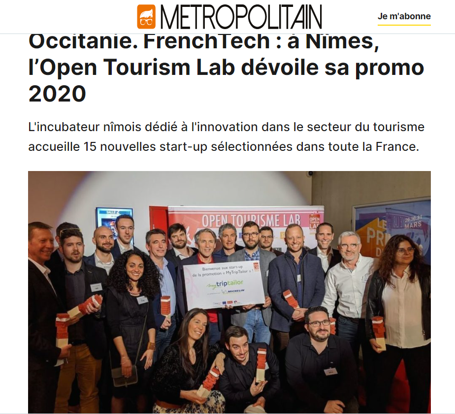 Occitanie. FrenchTech: In Nîmes, the Open Tourism Lab unveils its 2020 cohort