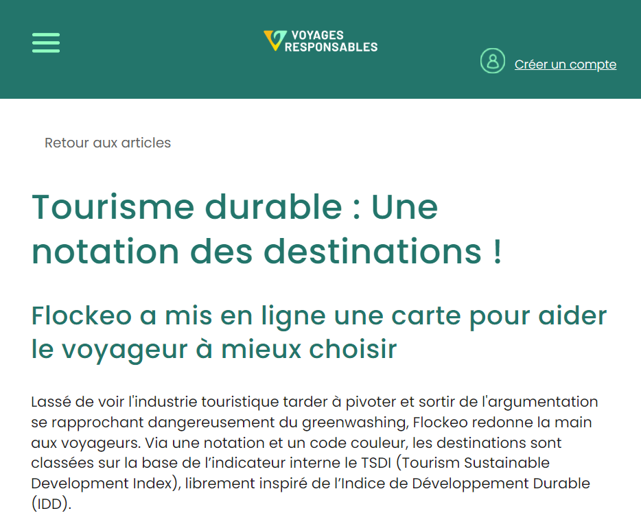 Sustainable Tourism: Rating of Destinations!