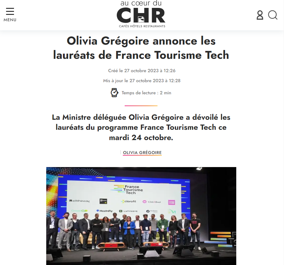 Olivia Grégoire announces the France Tourisme Tech winners