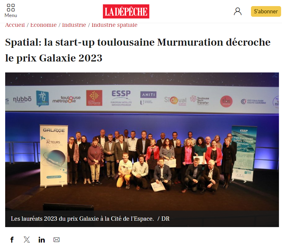 Space: The Toulouse-based start-up Murmuration wins the Galaxie Award 2023