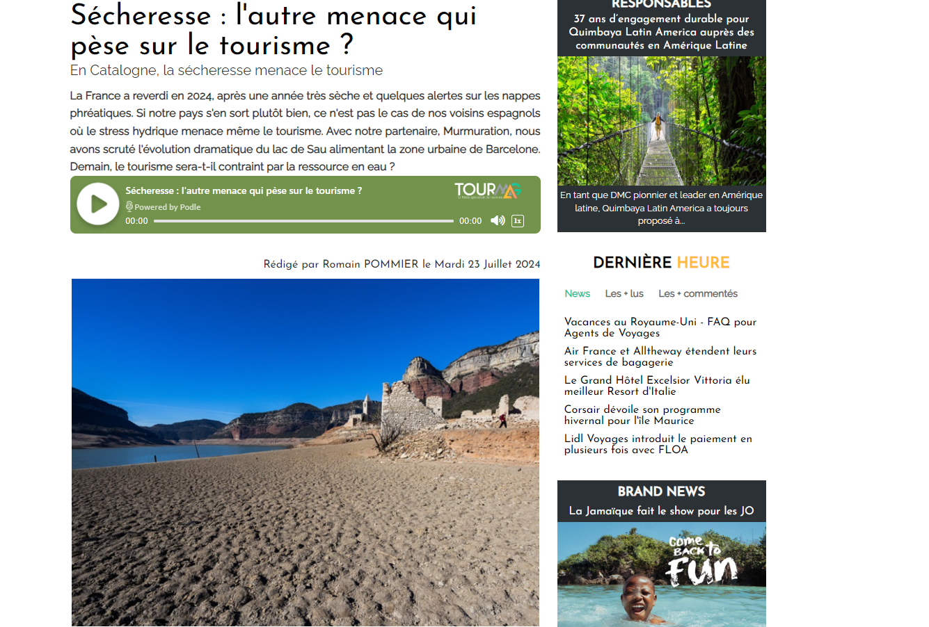 Drought: the other threat hanging over tourism?